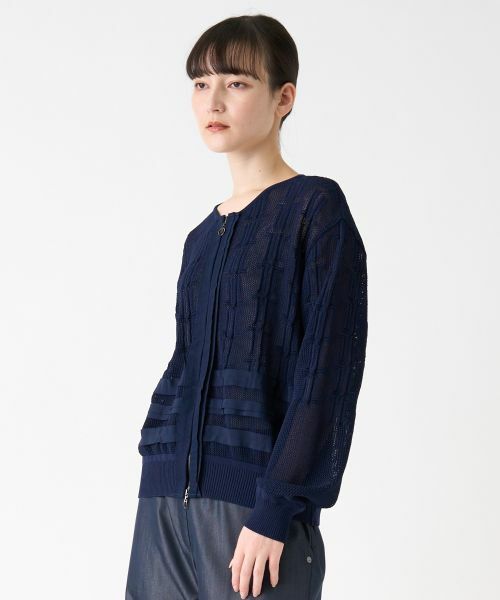 LANVIN COLLECTION / ランバン コレクション ニット・セーター | ロゴメッシュカーディガン | 詳細3