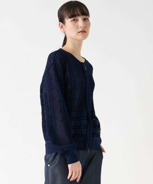 LANVIN COLLECTION / ランバン コレクション ニット・セーター | ロゴメッシュカーディガン | 詳細4