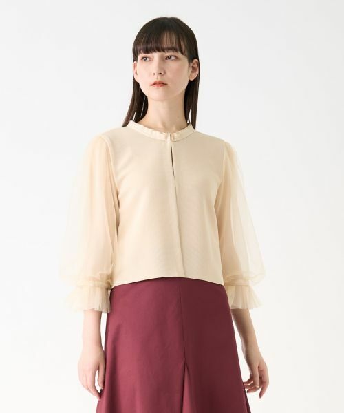 LANVIN COLLECTION / ランバン コレクション ニット・セーター | チュールスリーブニットジャケット | 詳細10