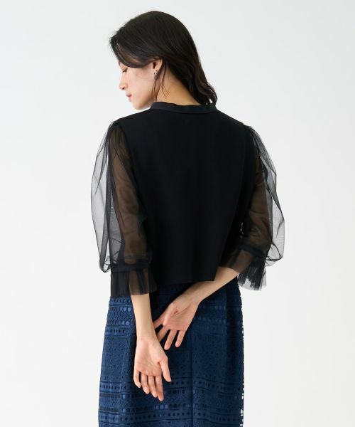 LANVIN COLLECTION / ランバン コレクション ニット・セーター | チュールスリーブニットジャケット | 詳細2