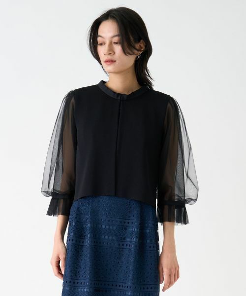 LANVIN COLLECTION / ランバン コレクション ニット・セーター | チュールスリーブニットジャケット | 詳細4