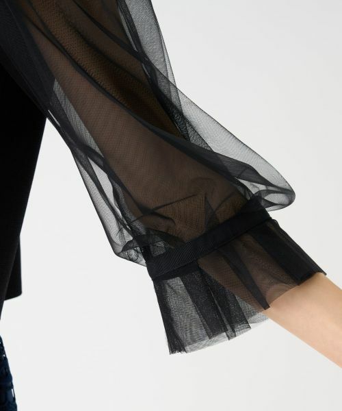 LANVIN COLLECTION / ランバン コレクション ニット・セーター | チュールスリーブニットジャケット | 詳細6