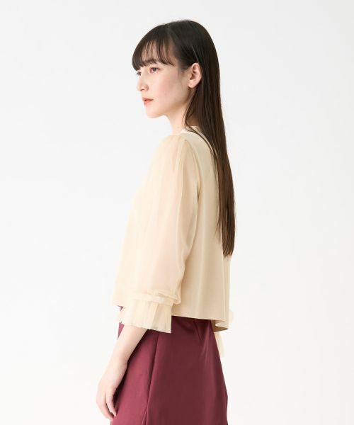 LANVIN COLLECTION / ランバン コレクション ニット・セーター | チュールスリーブニットジャケット | 詳細9