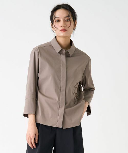 LANVIN COLLECTION / ランバン コレクション シャツ・ブラウス | ロゴ刺しゅうカラーシャツ | 詳細5