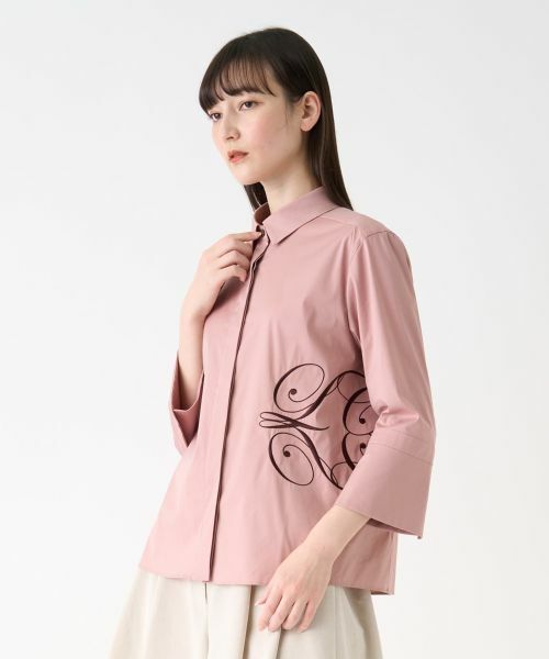 LANVIN COLLECTION / ランバン コレクション シャツ・ブラウス | ロゴ刺しゅうカラーシャツ | 詳細8