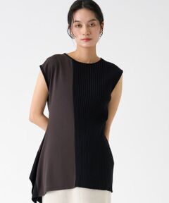 LANVIN COLLECTION / ランバン コレクション カットソー | アシンメトリードッキングカットソー
