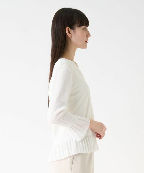 LANVIN COLLECTION / ランバン コレクション カットソー | ニット切り替えペプラムカットソー | 詳細1