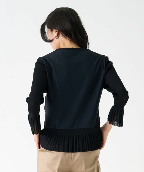 LANVIN COLLECTION / ランバン コレクション カットソー | ニット切り替えペプラムカットソー | 詳細10