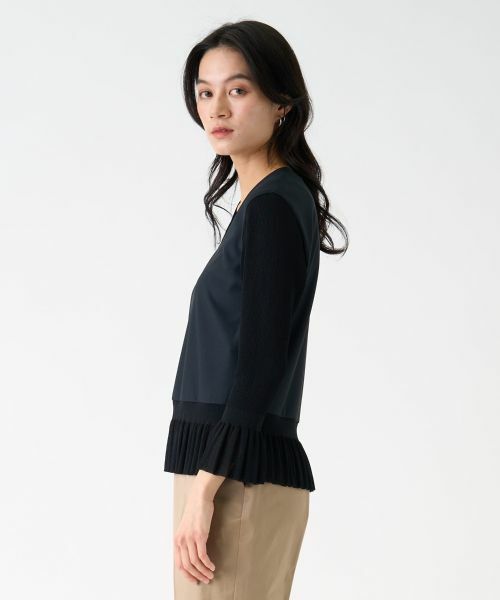 LANVIN COLLECTION / ランバン コレクション カットソー | ニット切り替えペプラムカットソー | 詳細11