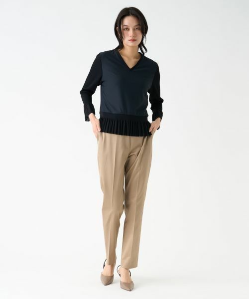 LANVIN COLLECTION / ランバン コレクション カットソー | ニット切り替えペプラムカットソー | 詳細13