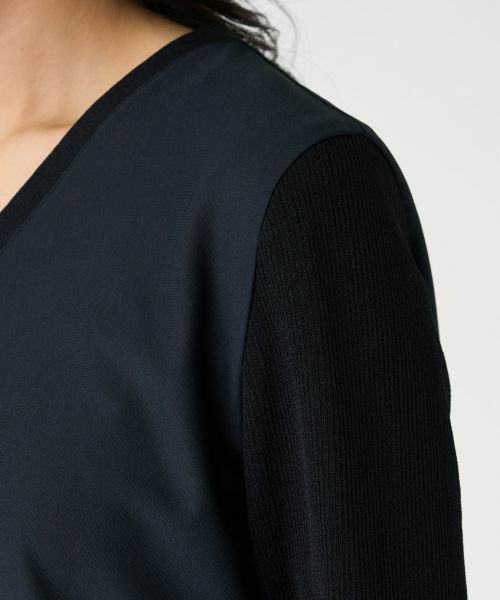 LANVIN COLLECTION / ランバン コレクション カットソー | ニット切り替えペプラムカットソー | 詳細14