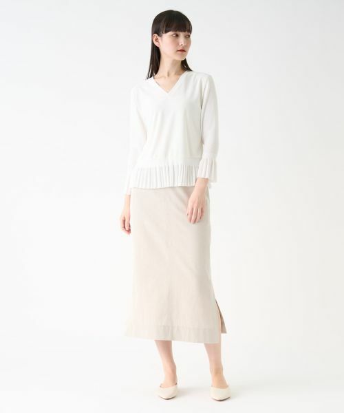 LANVIN COLLECTION / ランバン コレクション カットソー | ニット切り替えペプラムカットソー | 詳細5