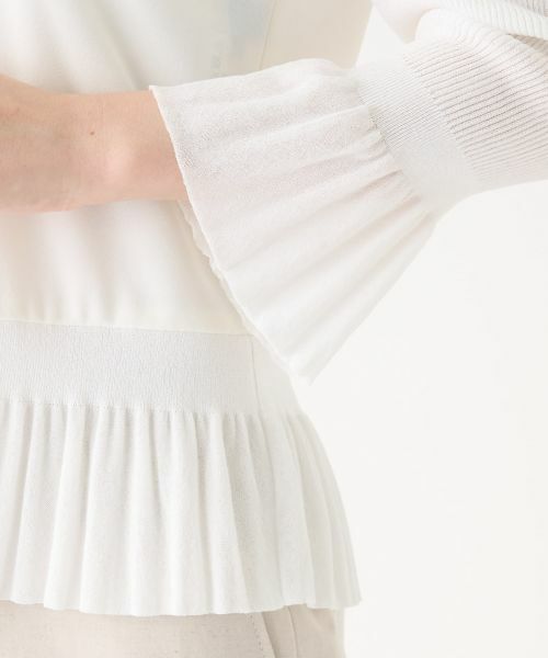 LANVIN COLLECTION / ランバン コレクション カットソー | ニット切り替えペプラムカットソー | 詳細6