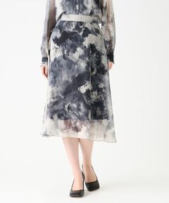 LANVIN COLLECTION / ランバン コレクション ロング・マキシ丈スカート | フラワーモチーフシネプリントスカート