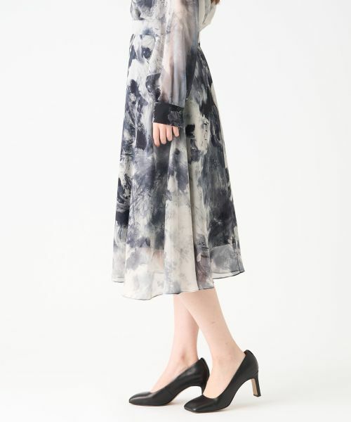 LANVIN COLLECTION / ランバン コレクション ロング・マキシ丈スカート | フラワーモチーフシネプリントスカート | 詳細2