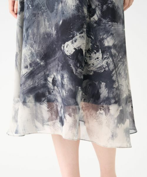 LANVIN COLLECTION / ランバン コレクション ロング・マキシ丈スカート | フラワーモチーフシネプリントスカート | 詳細6