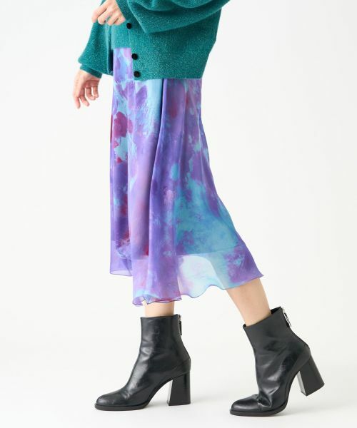 LANVIN COLLECTION / ランバン コレクション ロング・マキシ丈スカート | フラワーモチーフシネプリントスカート | 詳細8