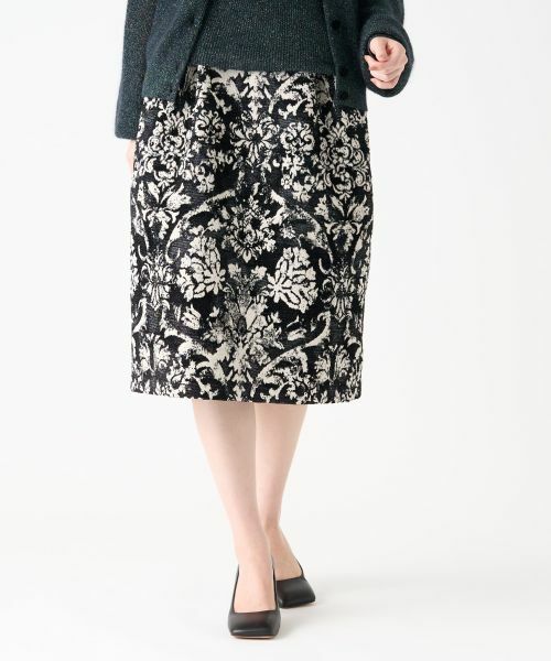 LANVIN COLLECTION / ランバン コレクション ロング・マキシ丈スカート | フラワーマーブルジャカードスカート | 詳細1