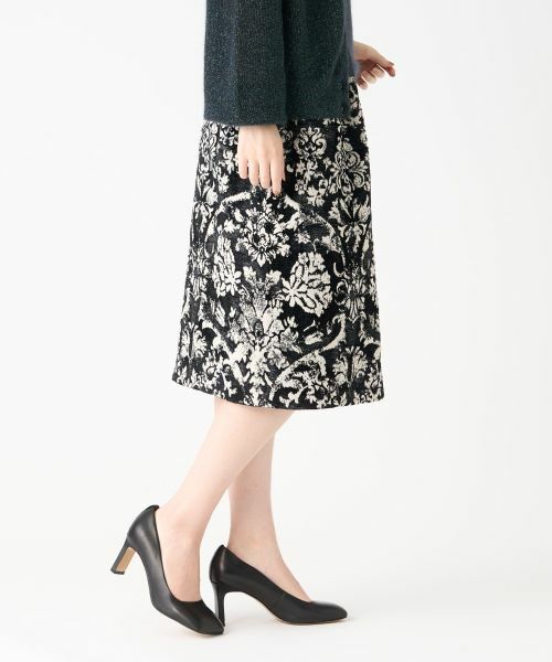 LANVIN COLLECTION / ランバン コレクション ロング・マキシ丈スカート | フラワーマーブルジャカードスカート | 詳細4