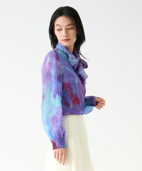 LANVIN COLLECTION / ランバン コレクション シャツ・ブラウス | フラワーモチーフシネプリントブラウス | 詳細6