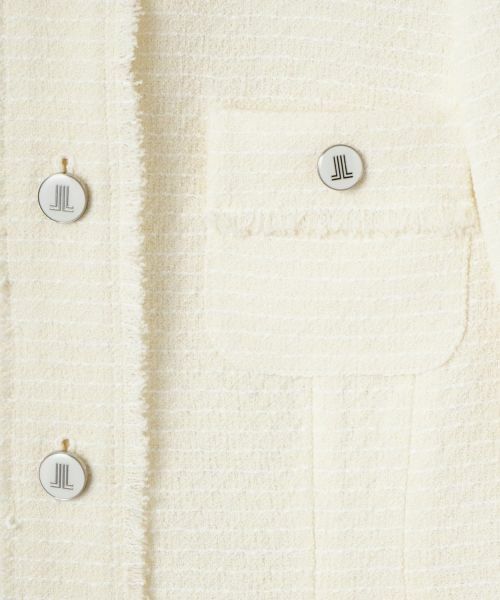 LANVIN COLLECTION / ランバン コレクション テーラードジャケット | ファンシーツィードノーカラージャケット | 詳細1