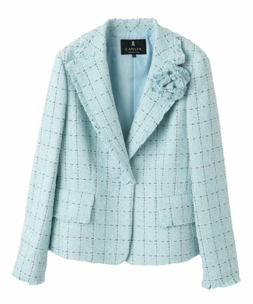 LANVIN COLLECTION / ランバン コレクション テーラードジャケット | チェックツィードジャケット(ブルー配色1)
