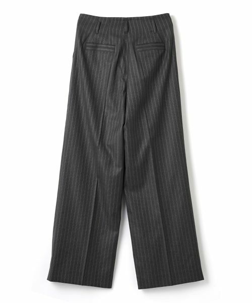 LANVIN COLLECTION / ランバン コレクション その他パンツ | シルクウールストライプワイドパンツ | 詳細1