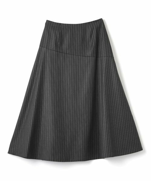 LANVIN COLLECTION / ランバン コレクション ロング・マキシ丈スカート | シルクウールストライプフレアスカート | 詳細1