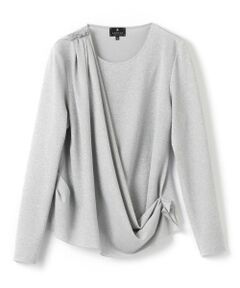 LANVIN COLLECTION / ランバン コレクション カットソー | ラメジャージドレープカットソー