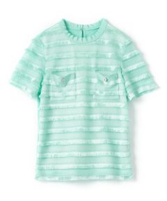 新品タグ付き　半額以下★LANVIN ニットトップス セール】ランダムリブバックオープンニットトップス（ニット