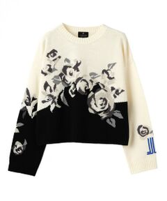 ランバン LANVIN ファーコサージュ ノースリーブニット セーター S ブラック 黒 RW-TO630M-MA13-MA17 国内正規 レディース ランバン LANVIN ファーコサージュ ノースリーブニット セーター