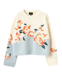 LANVIN COLLECTION / ランバン コレクション ニット・セーター | ローズ刺繍インターシャニット