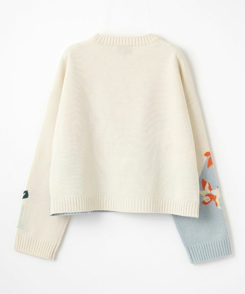 LANVIN COLLECTION / ランバン コレクション ニット・セーター | ローズ刺繍インターシャニット | 詳細1