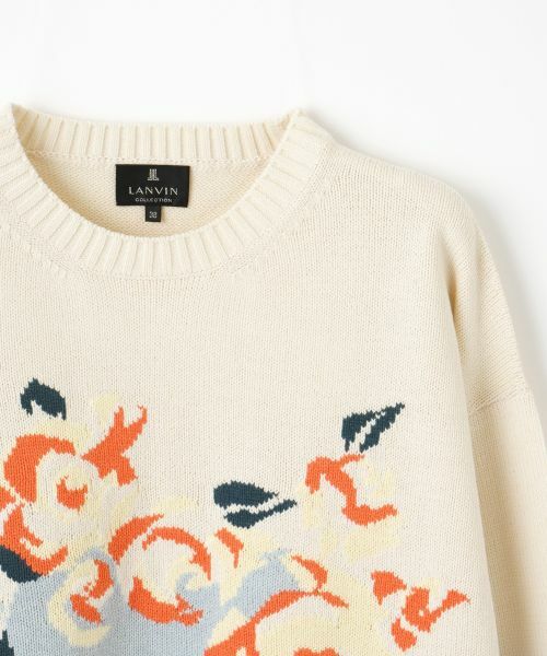 LANVIN COLLECTION / ランバン コレクション ニット・セーター | ローズ刺繍インターシャニット | 詳細2