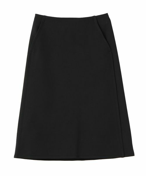 LANVIN COLLECTION / ランバン コレクション ロング・マキシ丈スカート | パイピングドビーストレッチスカート(ブラック)