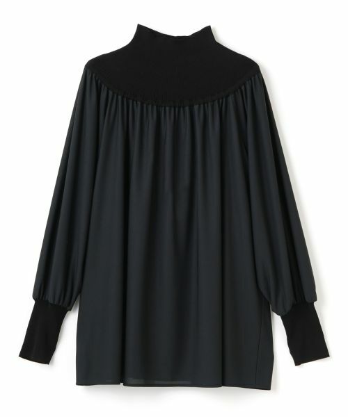 LANVIN COLLECTION / ランバン コレクション カットソー | ギャザーネックカットソー（ブラック）