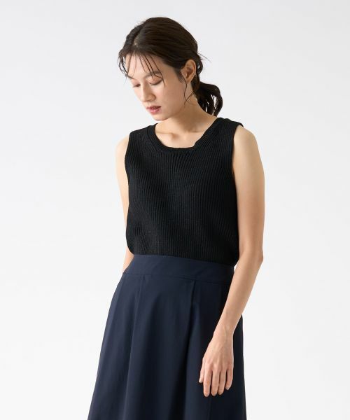 LANVIN COLLECTION / ランバン コレクション カットソー | ラウンドネックノースリーブカットソー | 詳細1