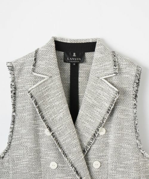 LANVIN COLLECTION / ランバン コレクション テーラードジャケット | シルク混ツイードジレ | 詳細2