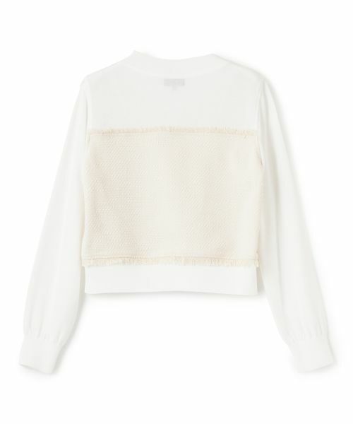 LANVIN COLLECTION / ランバン コレクション テーラードジャケット | シルク混ツイード切替ニットジャケット | 詳細1