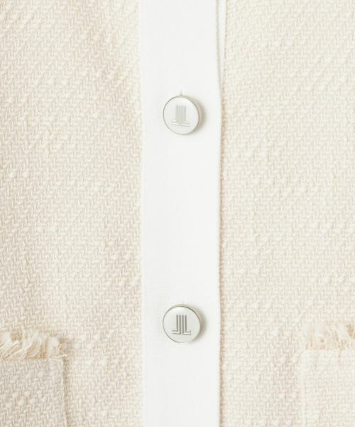 LANVIN COLLECTION / ランバン コレクション テーラードジャケット | シルク混ツイード切替ニットジャケット | 詳細3