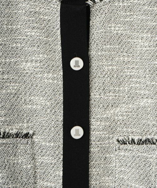 LANVIN COLLECTION / ランバン コレクション テーラードジャケット | シルク混ツイード切替ニットジャケット | 詳細4