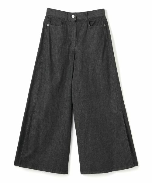 LANVIN COLLECTION / ランバン コレクション その他パンツ | ストレッチワイドデニムパンツ(チャコールグレー)