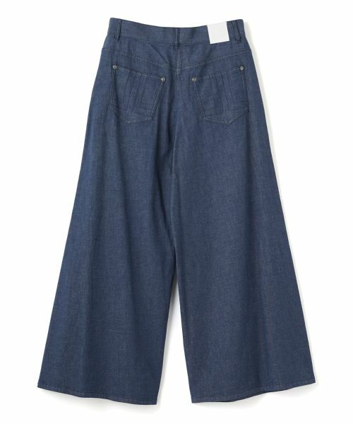 LANVIN COLLECTION / ランバン コレクション その他パンツ | ストレッチワイドデニムパンツ | 詳細1