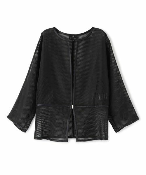 LANVIN COLLECTION / ランバン コレクション テーラードジャケット | シアーボーダージャケット(ブラック)