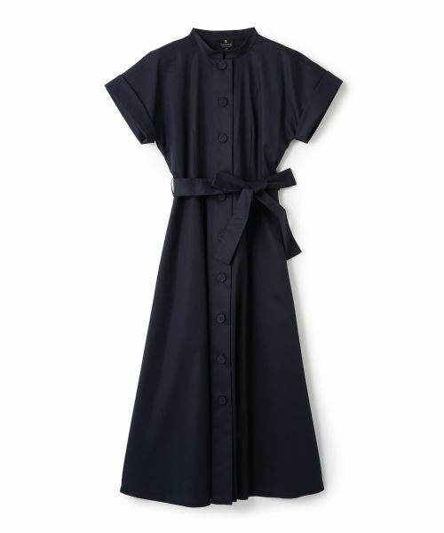 【美品】ORIGINAL-LANZネイビー シャツワンピース ドレスワンピース セール】 スタンドカラーシャツワンピース （ドレス）｜LANVIN