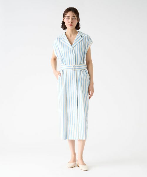 LANVIN COLLECTION / ランバン コレクション ドレス | ストライプシャツワンピース | 詳細6