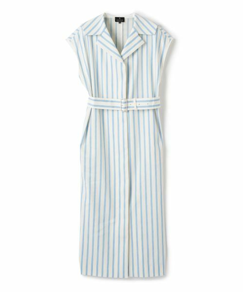 LANVIN COLLECTION / ランバン コレクション ドレス | ストライプシャツワンピース(ブルー)