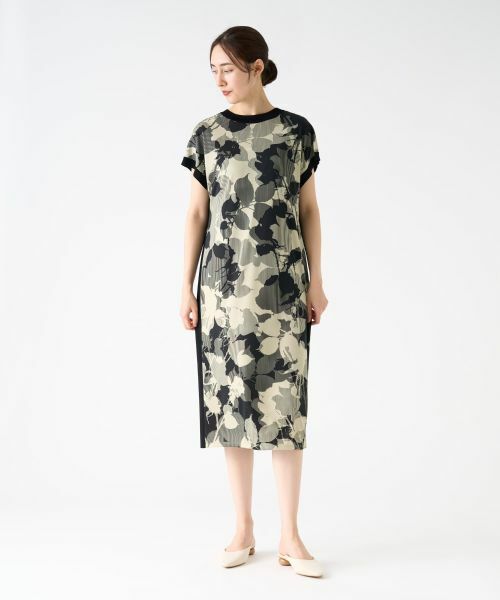 LANVIN COLLECTION / ランバン コレクション ドレス | シャドーローズドッキングワンピース | 詳細1