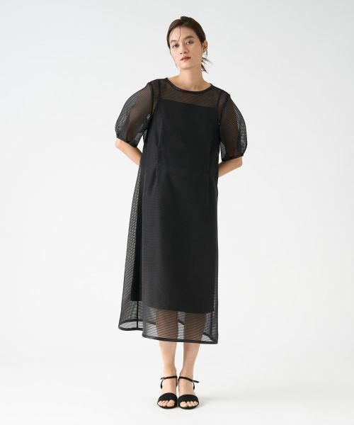 LANVIN COLLECTION / ランバン コレクション ドレス | シアーボーダーワンピース | 詳細1