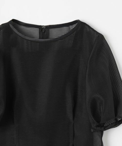 LANVIN COLLECTION / ランバン コレクション ドレス | シアーボーダーワンピース | 詳細9